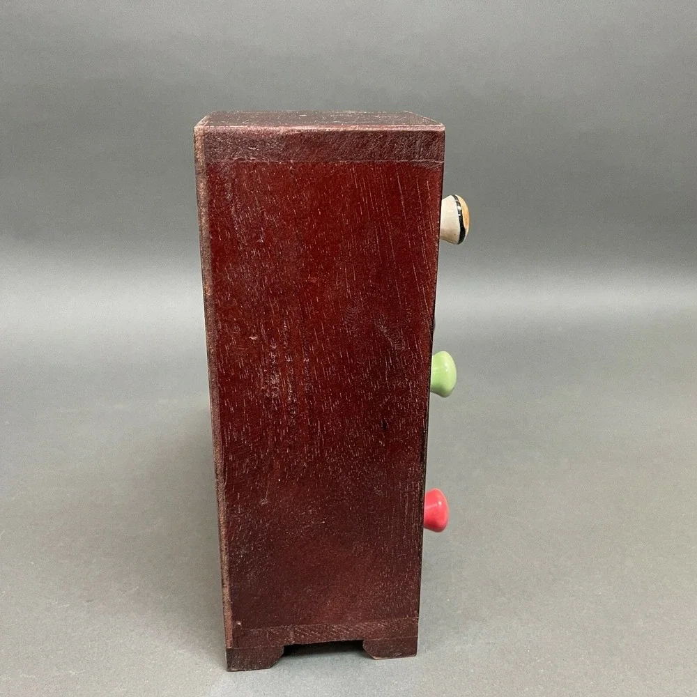 Heavy Wooden Ceramic 6‎ Drawer Cupboard Jewelry Box Spice Hippie Boho India